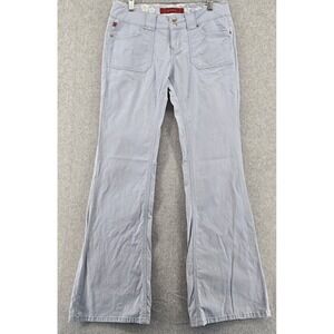 Vtg YMI Ripstop Pants Juniors Sz 5 Light Blue Low Rise Flare Bootcut Y2K 90s